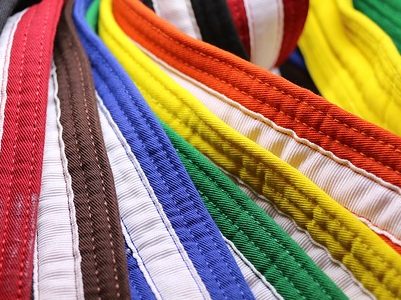Martial Arts Belts with White Stripe