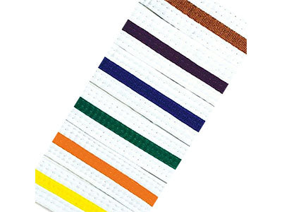 White Belt with Coloured Stripe